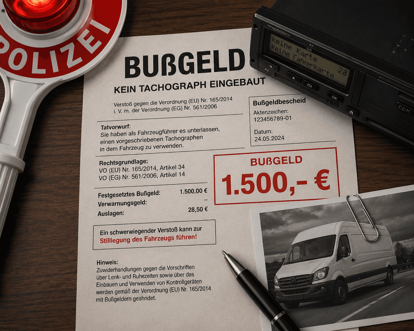 Bußgeld, weil kein Tacho eingebaut ist