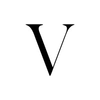 A single black "V" on a white background, showcasing simplicity and elegance.