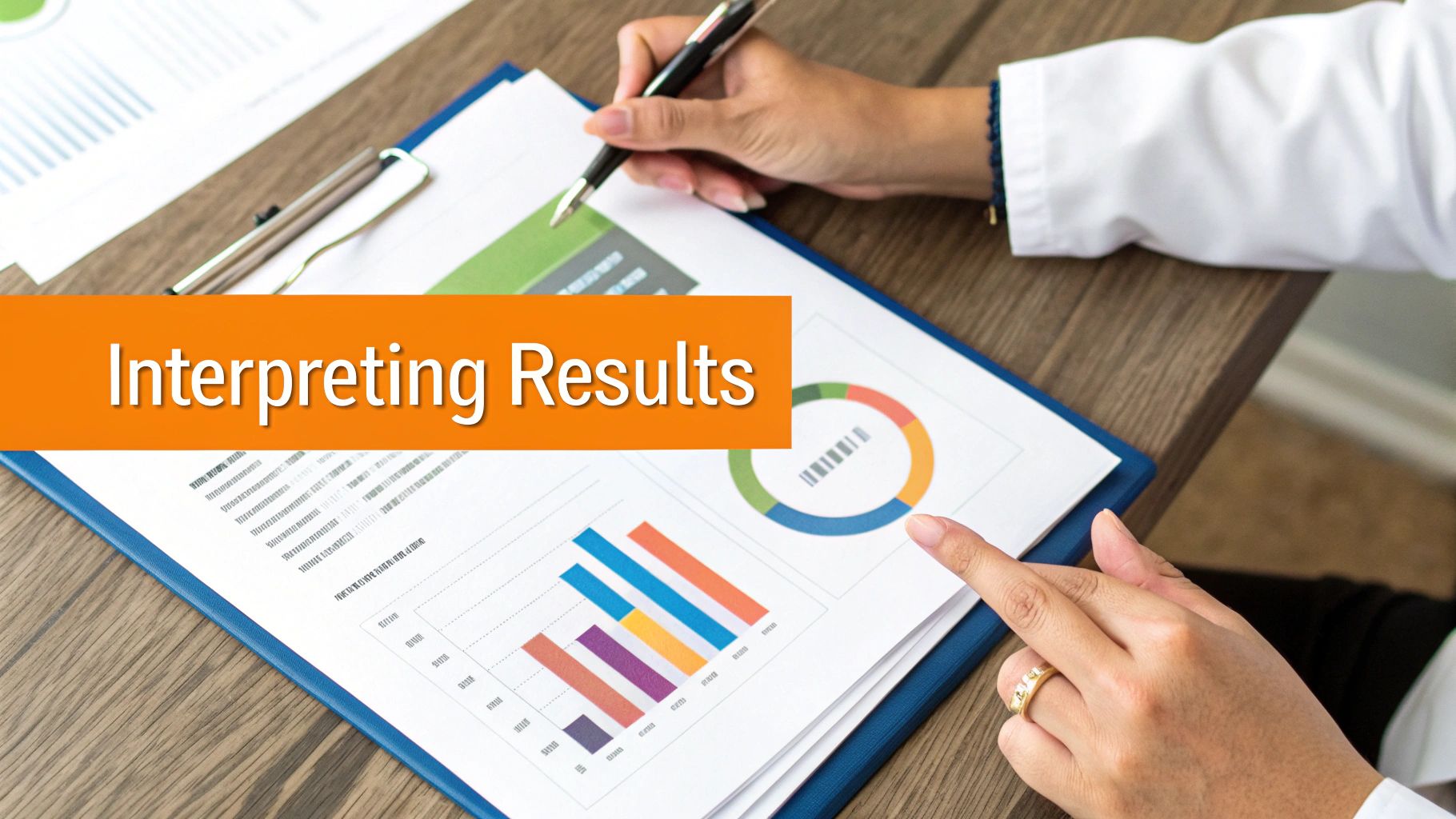 A person reviewing a detailed neuropsychological assessment report at a desk.