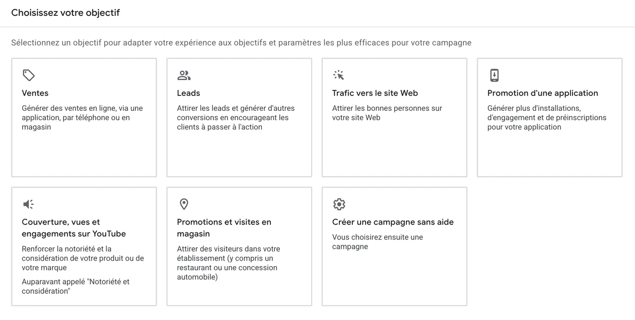 objectif de campagne google ads