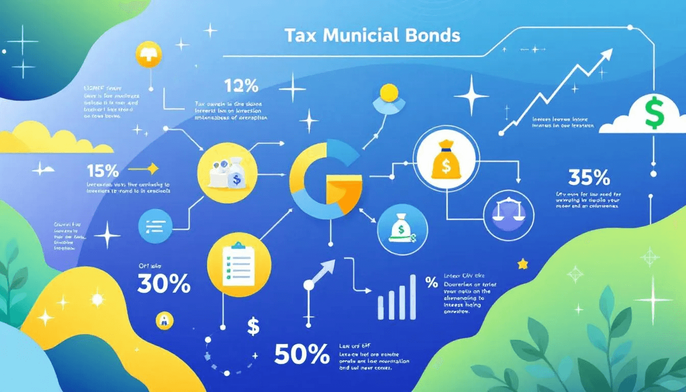 Visual representation of tax advantages associated with municipal bonds.