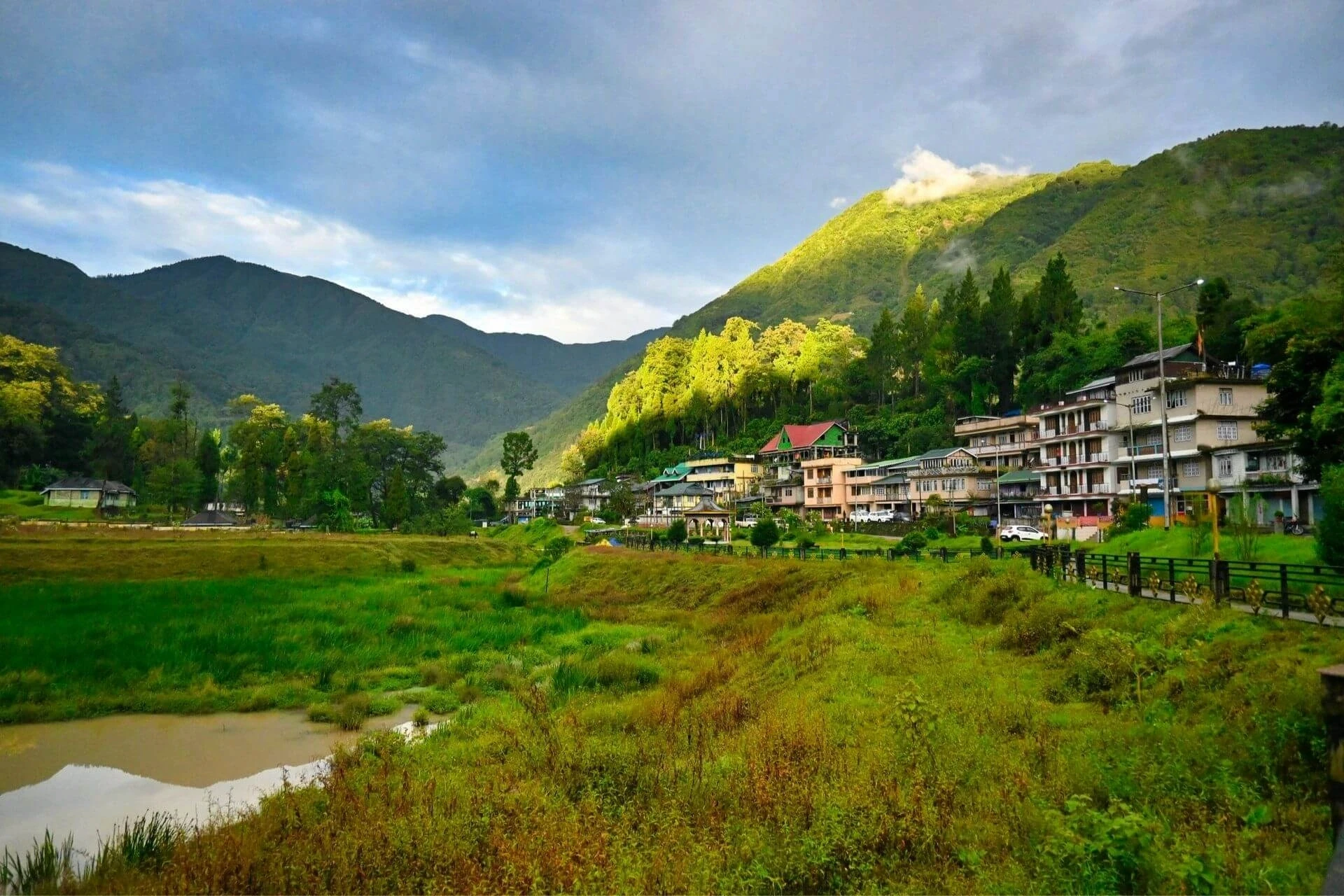 Lush valley village in Northeast India