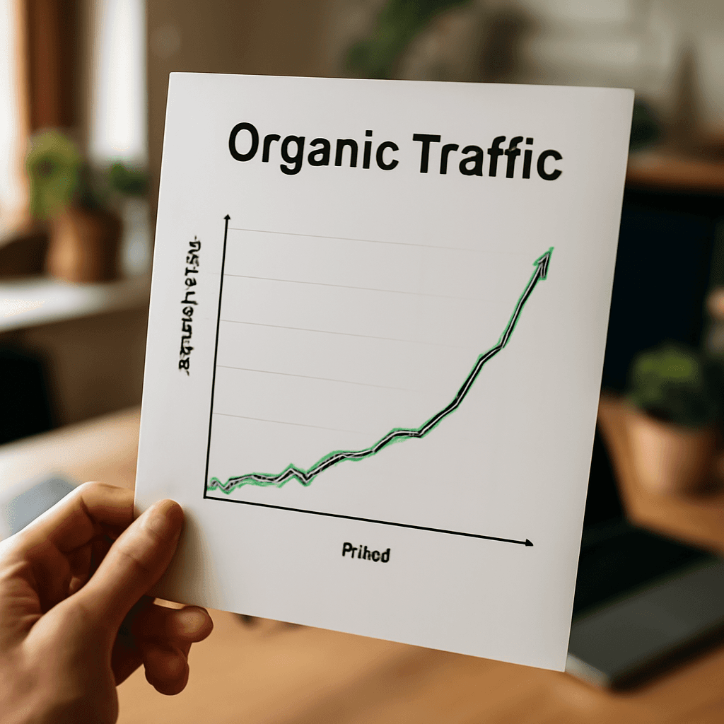 graph showing organic traffic growth over time