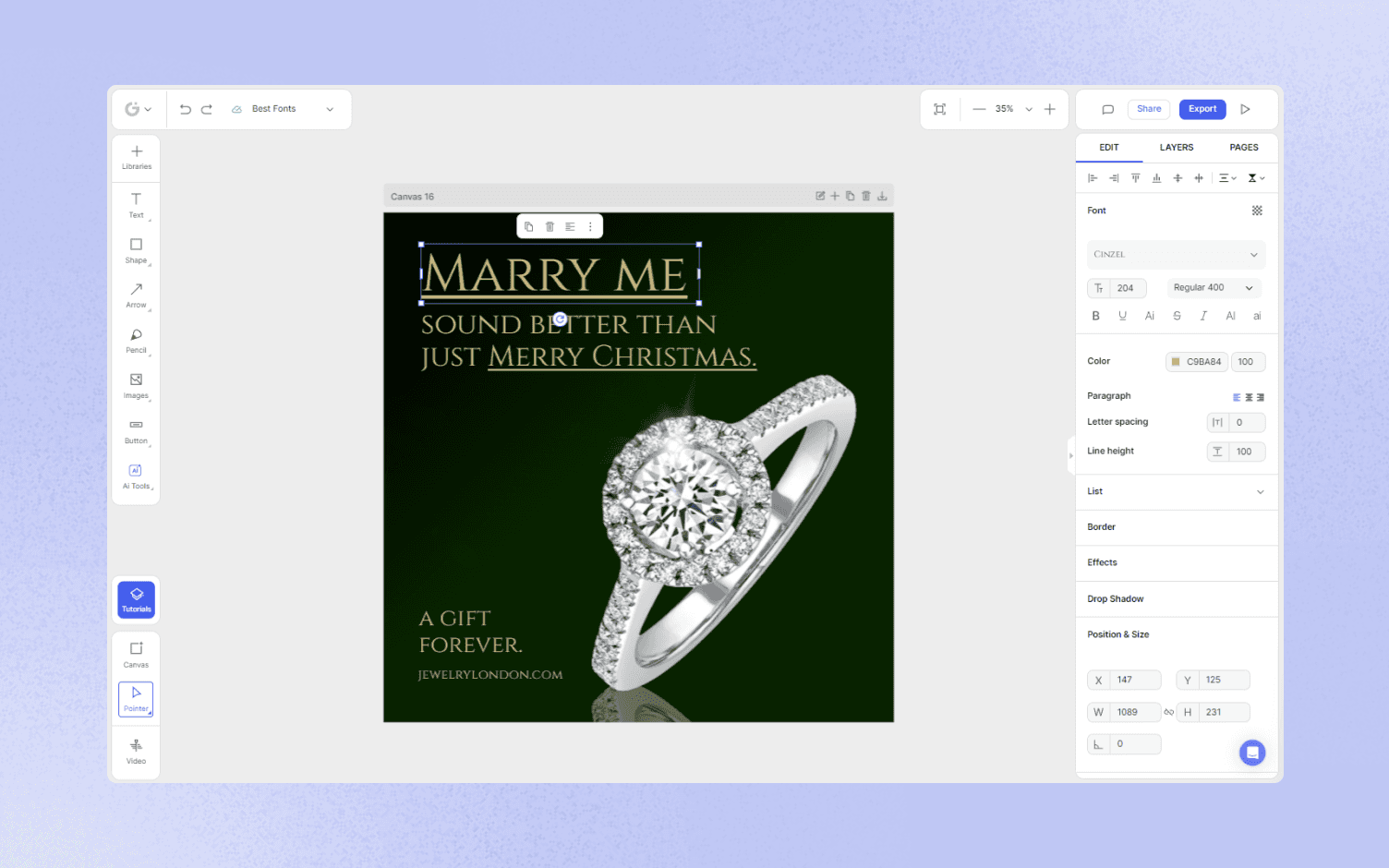 Glorify-app-cinzel-playfair-display-sc-fonts