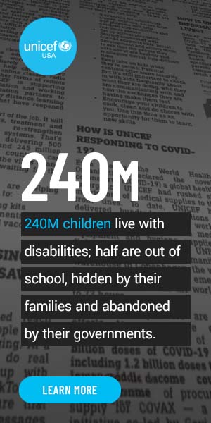 UNICEF vertical display creative.