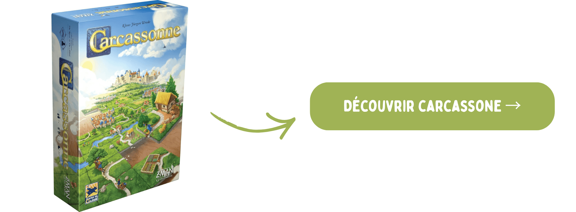 Carcassonne le jeu sur fond blanc avec bouton d'achat