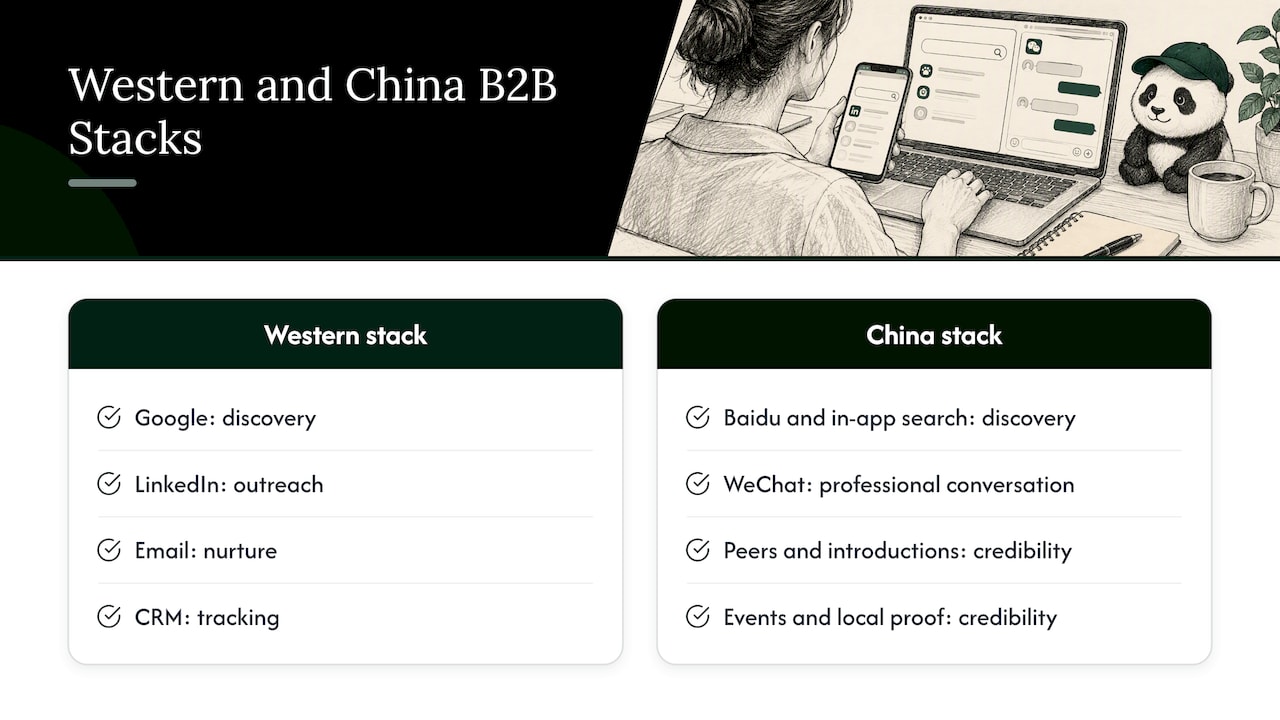 Western and China B2B channel comparison