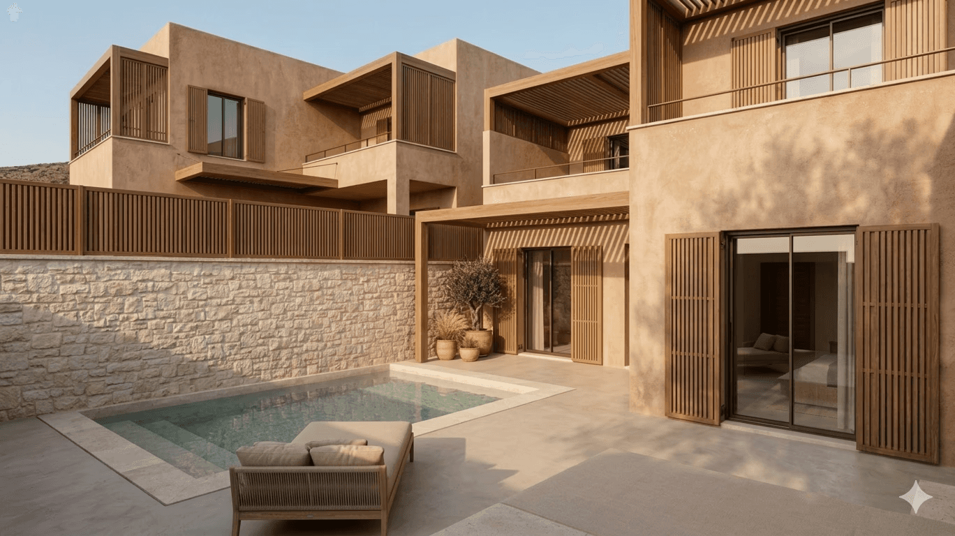 Hilltop residence in Mediterranean landscape