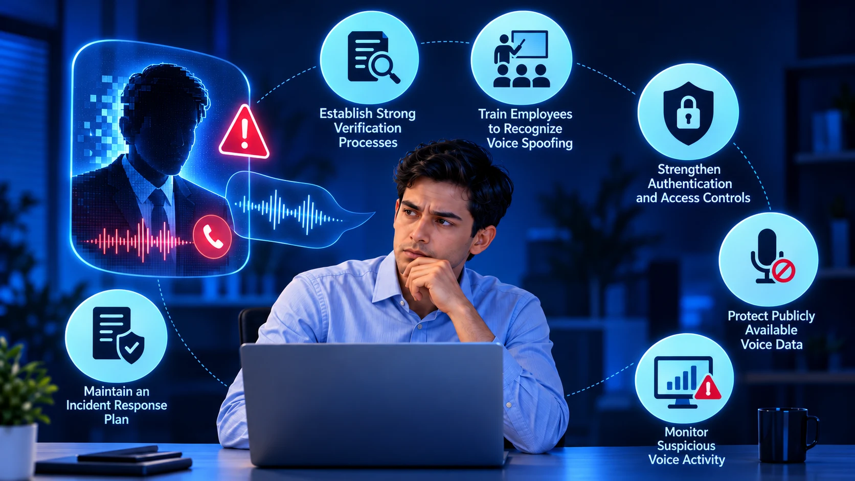 Image Showing How to Protect Organization From AI Voice Spoofing