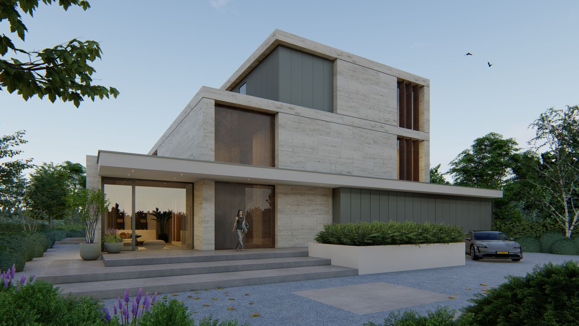 Stijlvolle strakke villa in onderhoudsarme materialen