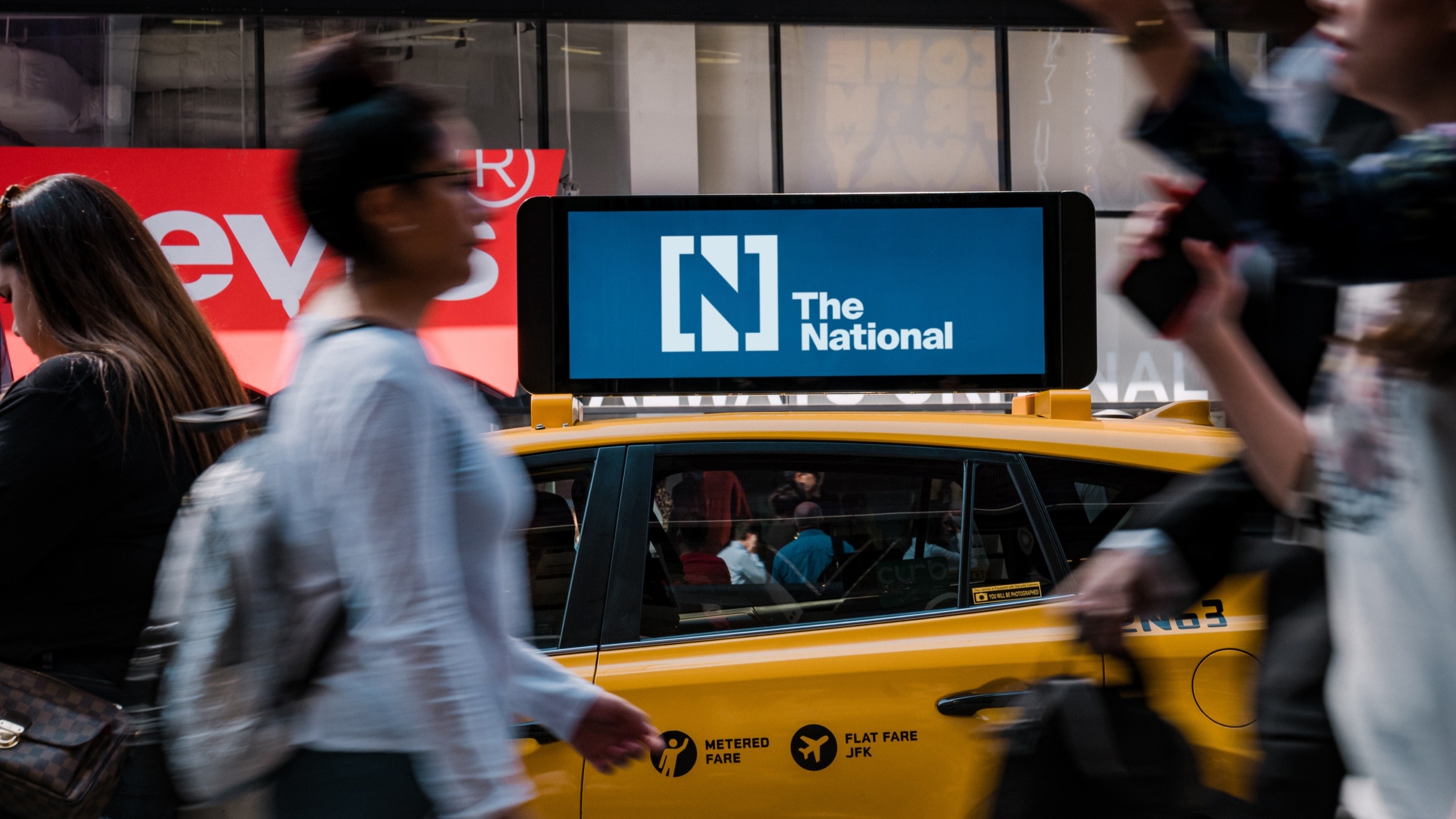 The National News Branding Logo NewYork Taxi Screen