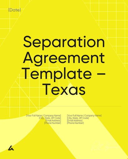 Separation Agreement Template – Texas