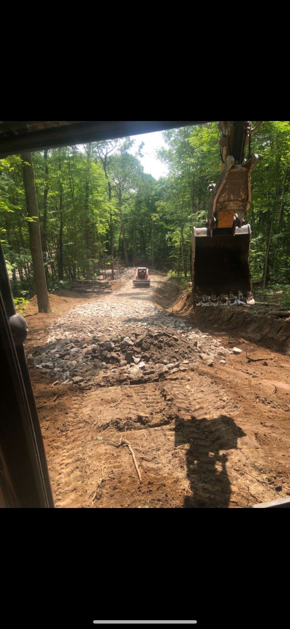 land clearing in the excavator