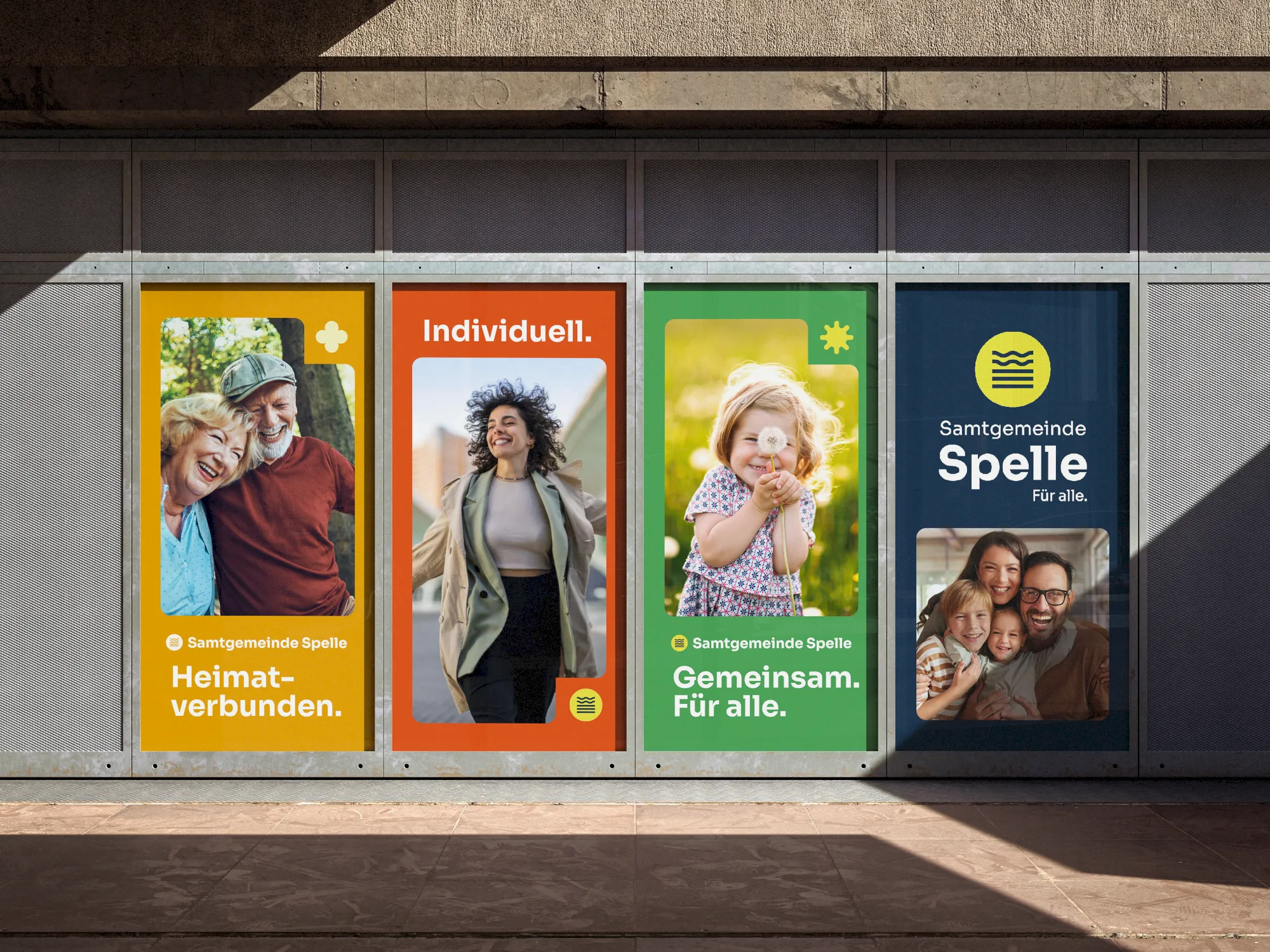 Sankt Gemeinde Spelle Plakatwerbung: Gemeinschaft, Individuell, Heimatverbunden. Werbung für Spelle.