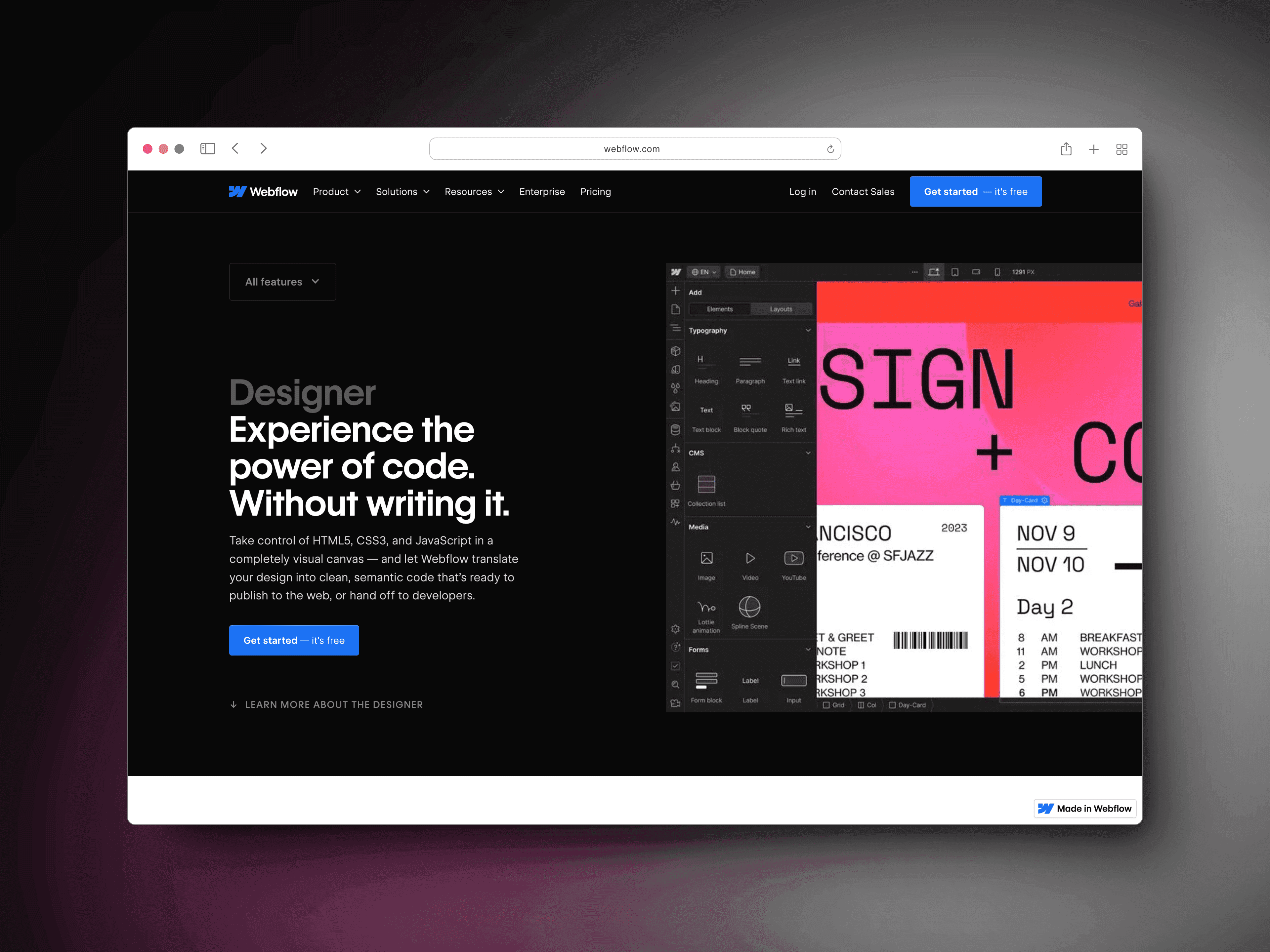 Key benefits of Webflow vs Framer