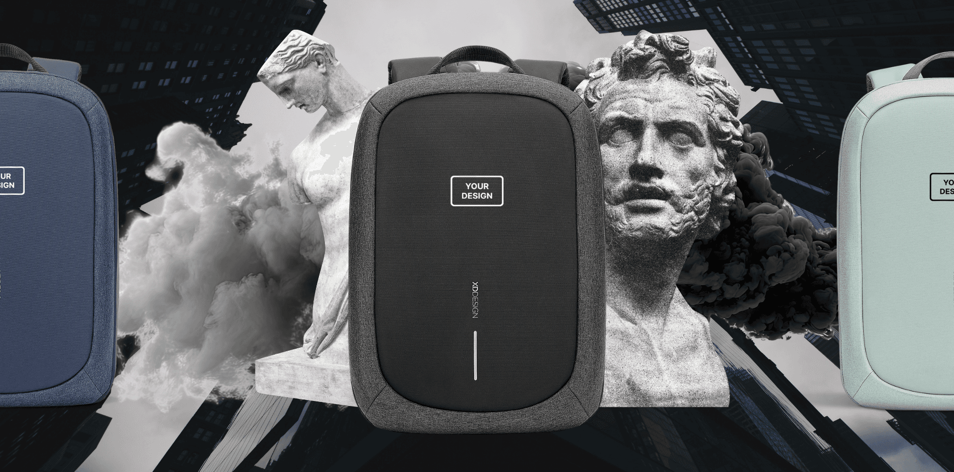 Custom branded anti-theft backpack for professional and business use