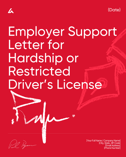 Employer Support Letter for Hardship or Restricted Driver’s License