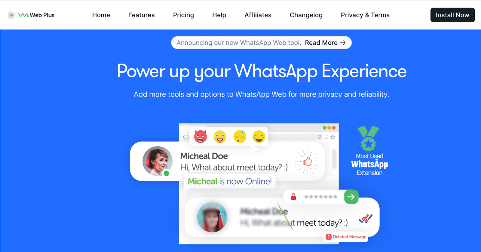 WA Web Plus homepage