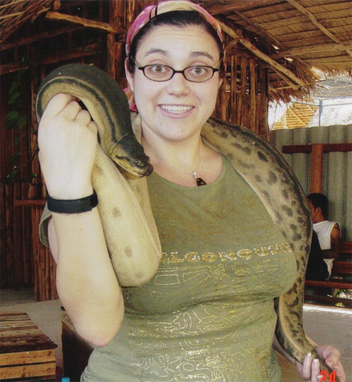 With cobra, Thailand