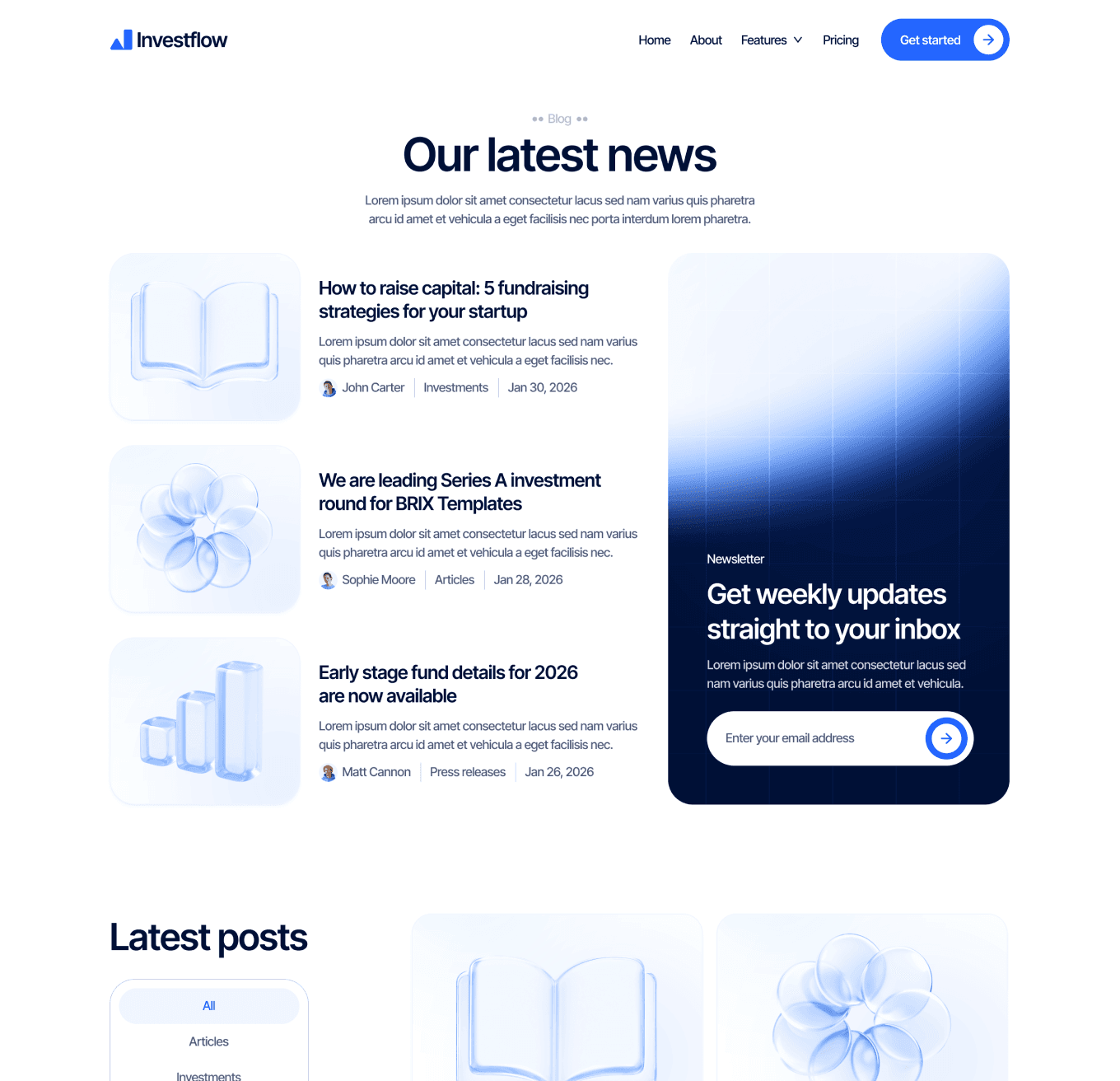 Investflow - Blog V3 Page - Investment Firm Framer Template