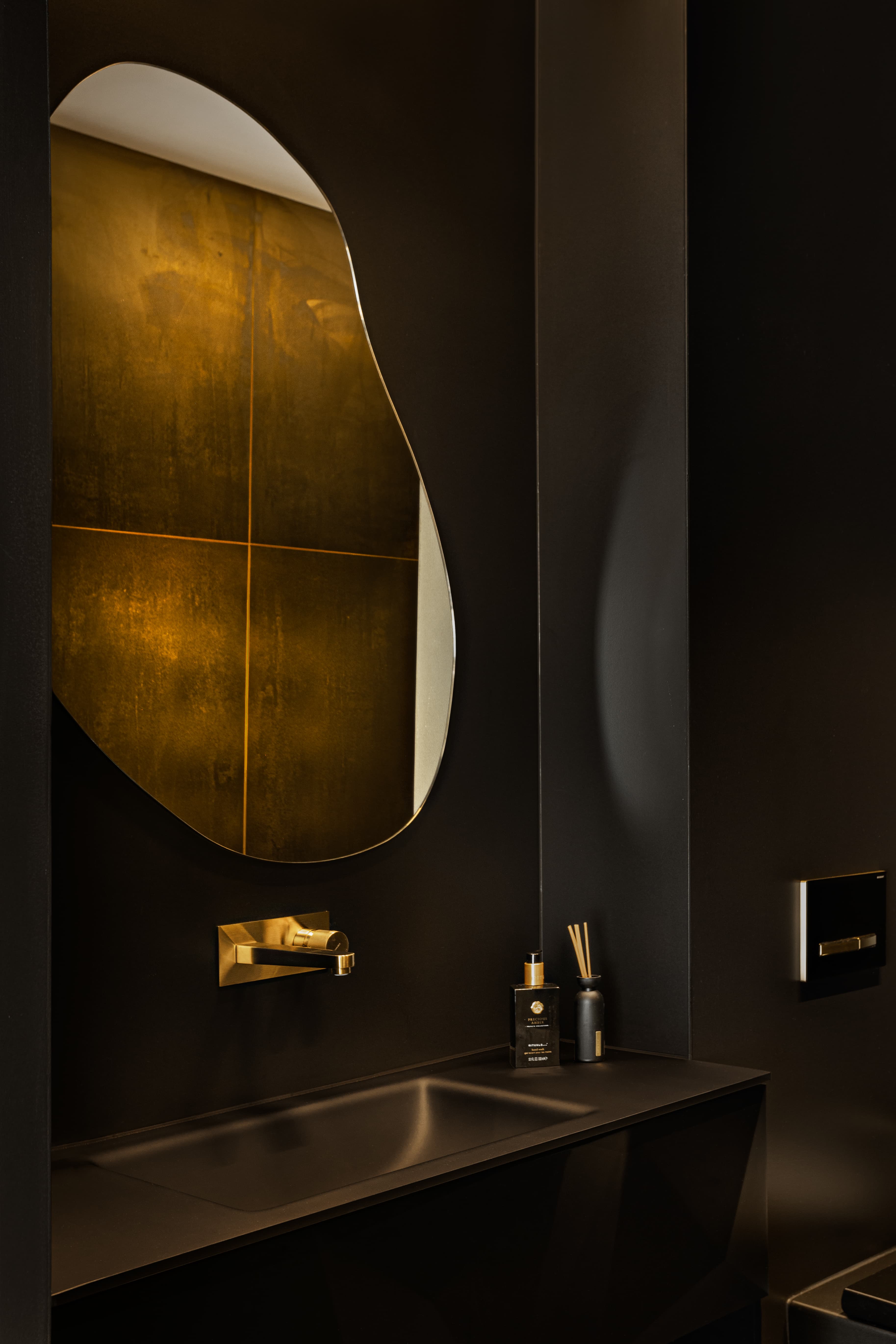black and gold bathroom