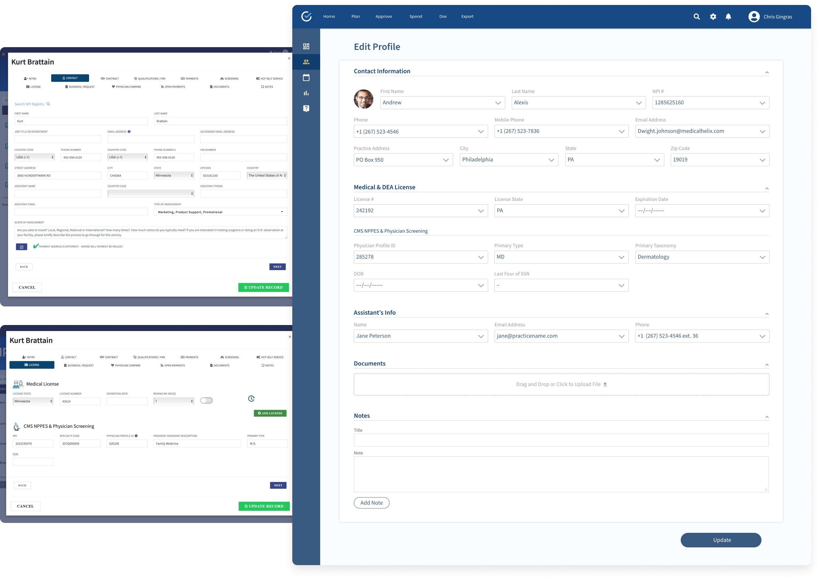 Image showing the difference of previous and new designs of a profile page.