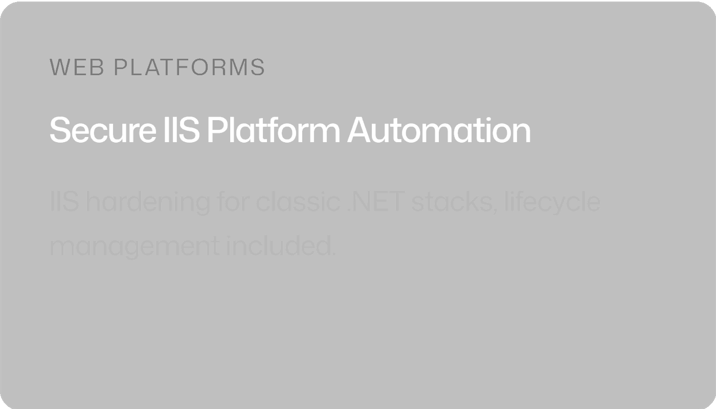 Secure IIS Platform Automation