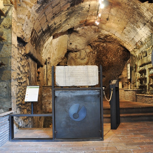 Glimpse of the medieval furnace from the ticket office