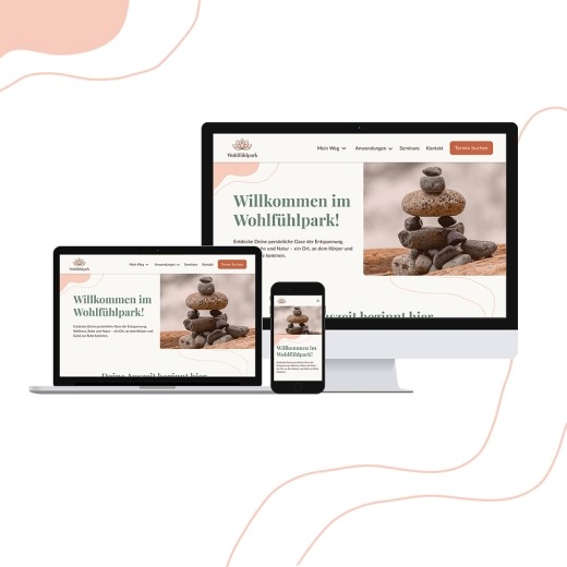 Website-Mockup Wohlfühlpark