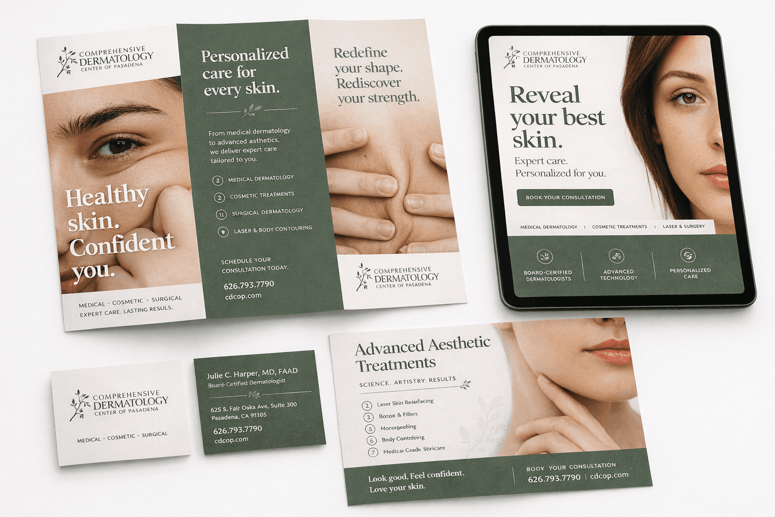 Modern medical practice reception area with clean branded interior design