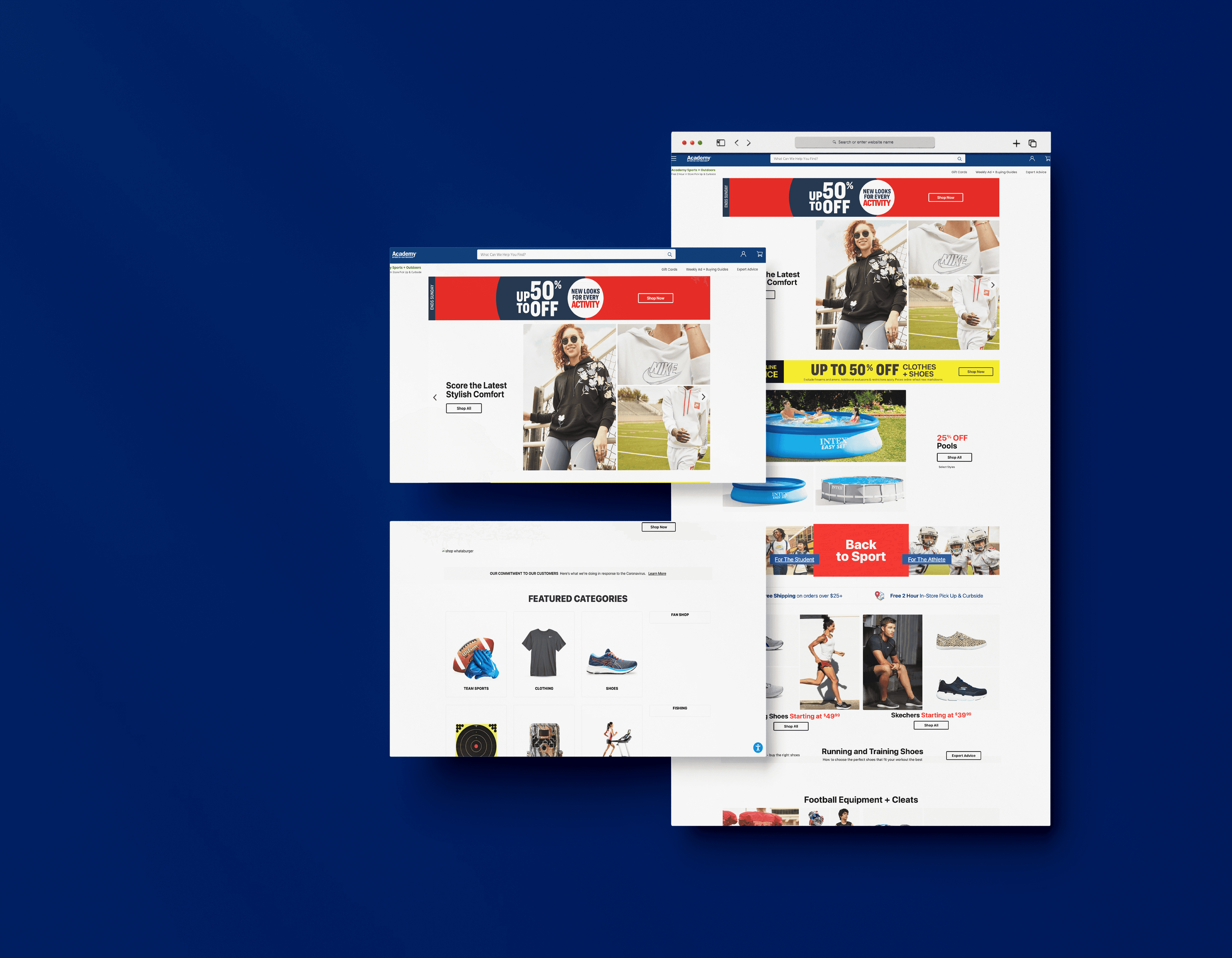 snapshot of home page "back to school" academy.com