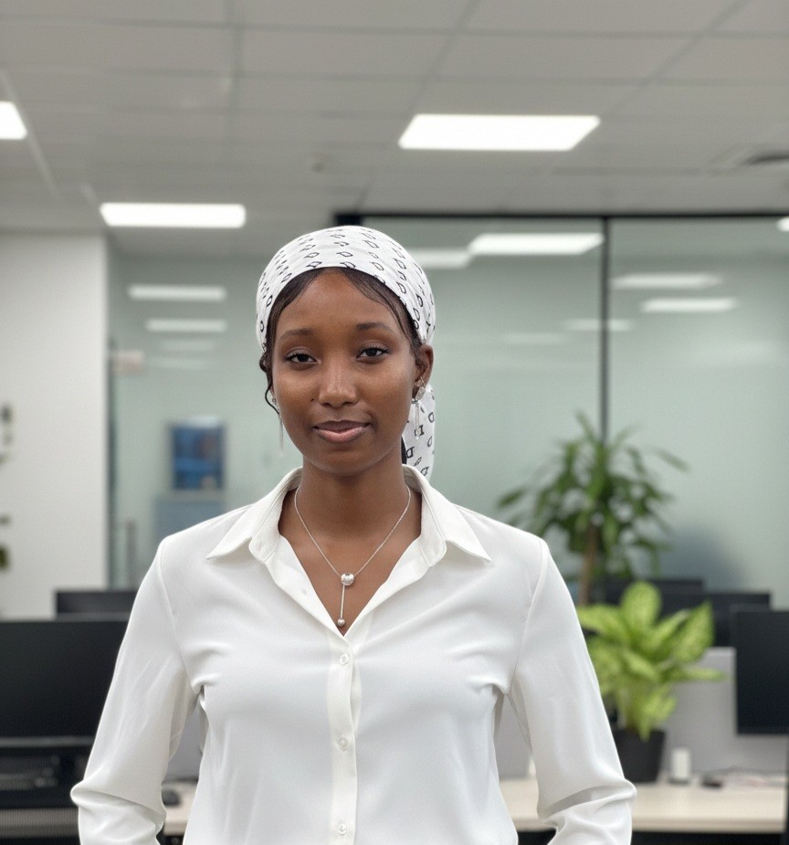 A young girl smiling