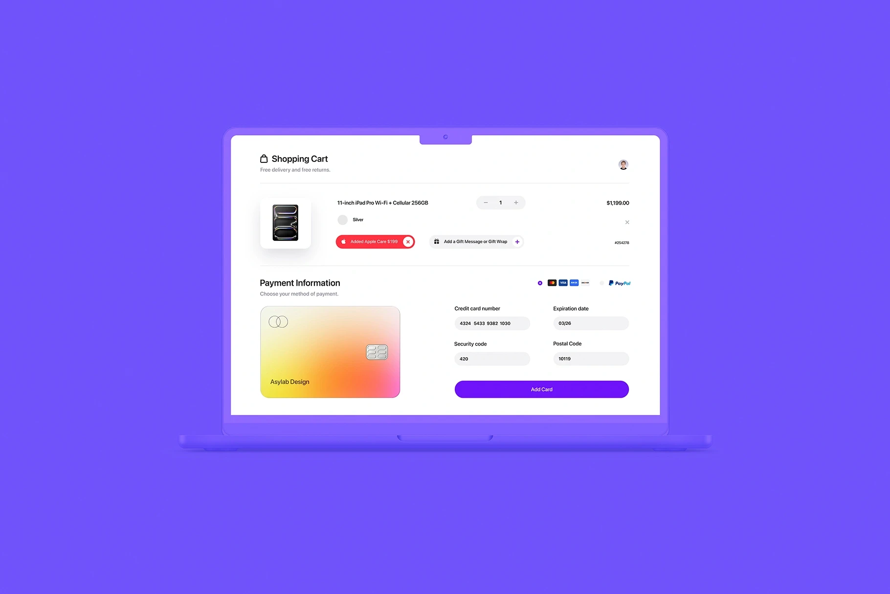 MacBook Air mockup showcasing a dashboard and app interface layout.