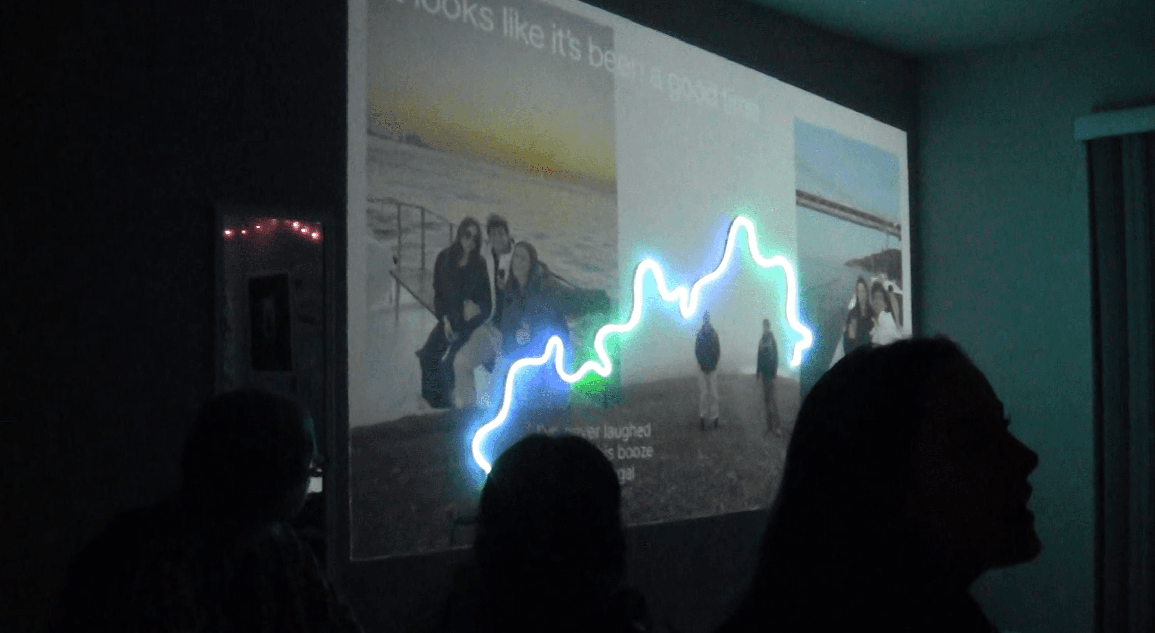 White logo on purple background