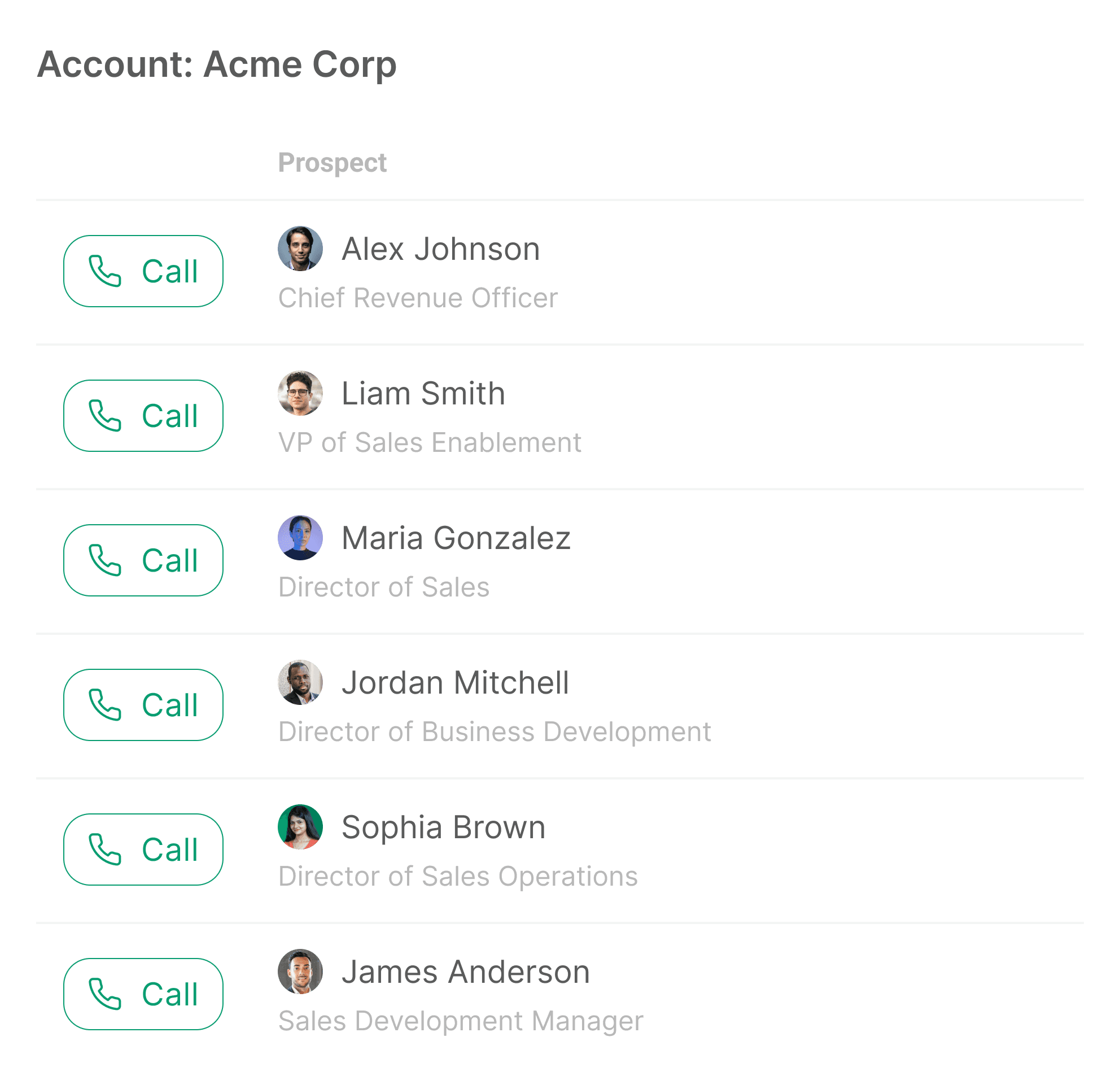 Select personas from Knowledge Hub for AI sales roleplay