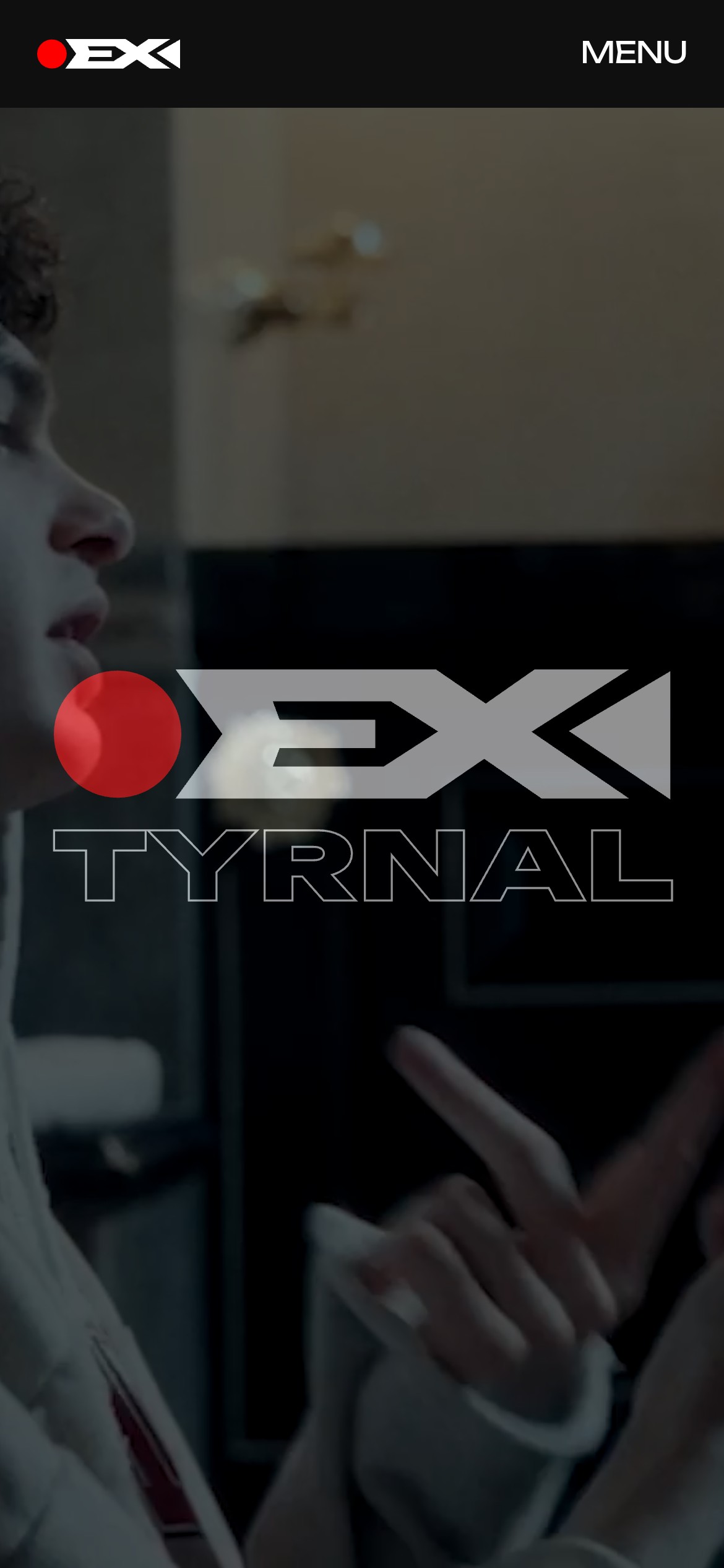 Extyrnal mobile site with the EX TYRNAL logo