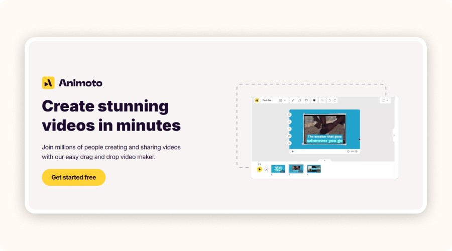 Animoto interface