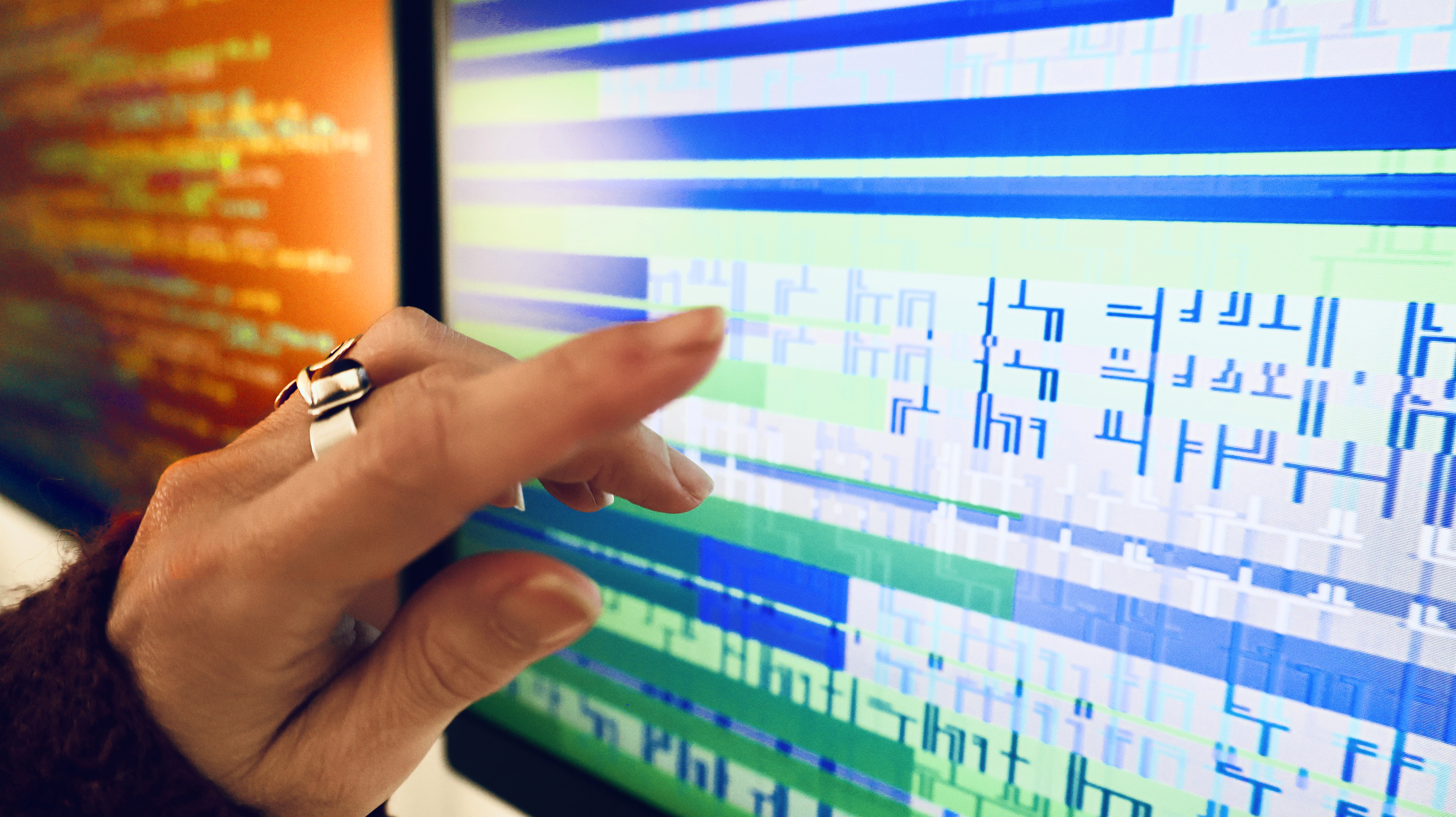 woman sitting on white bed while stretching