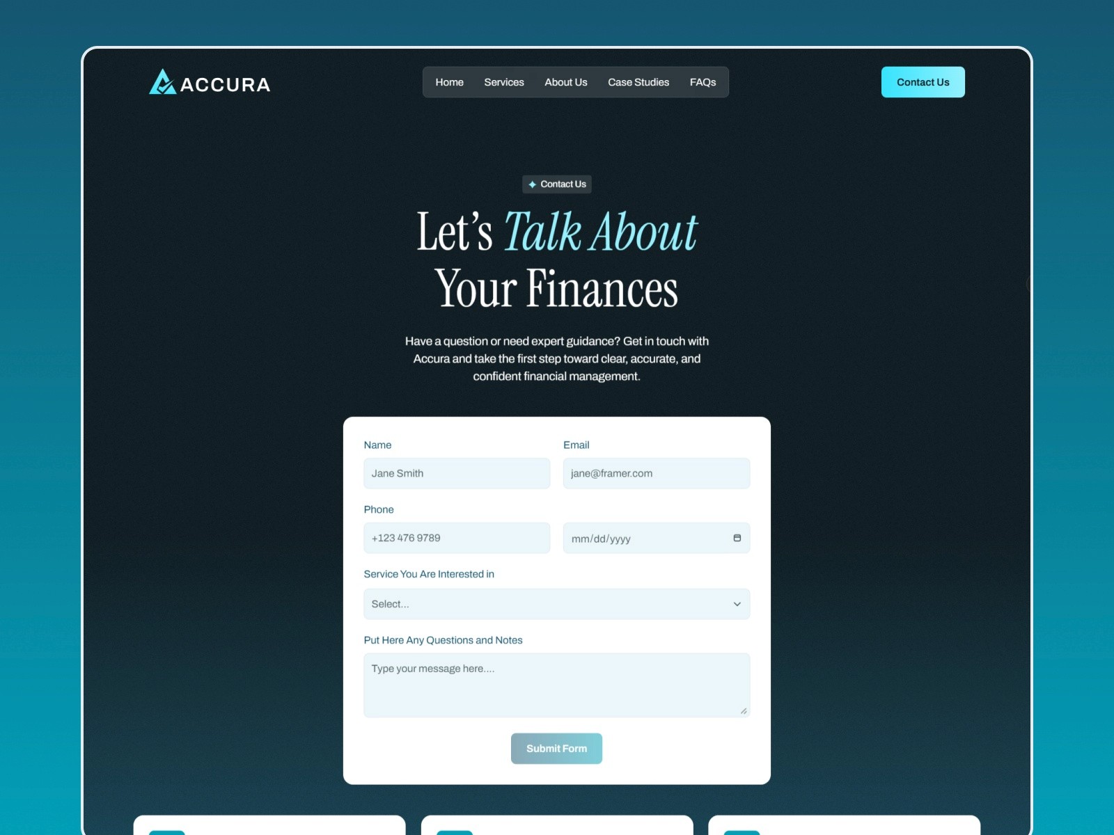Accura — 现代专业金融科技网站设计灵感