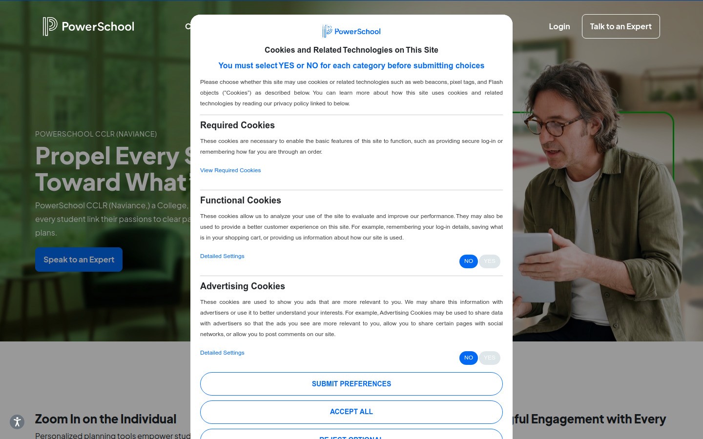 Naviance homepage screenshot