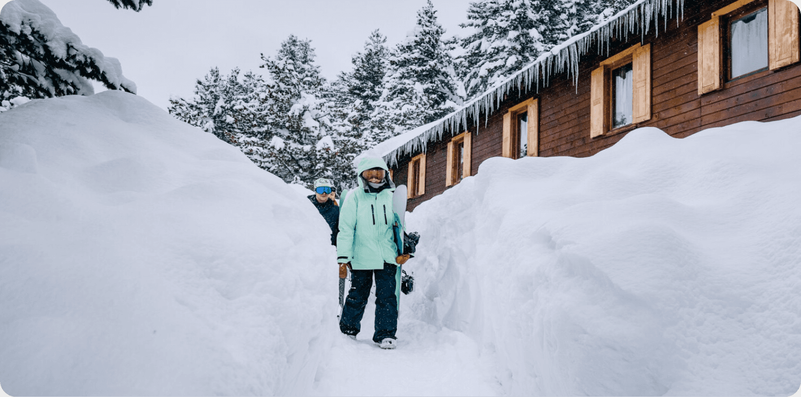 During a stay at a guesthouse in Albania while splitboarding