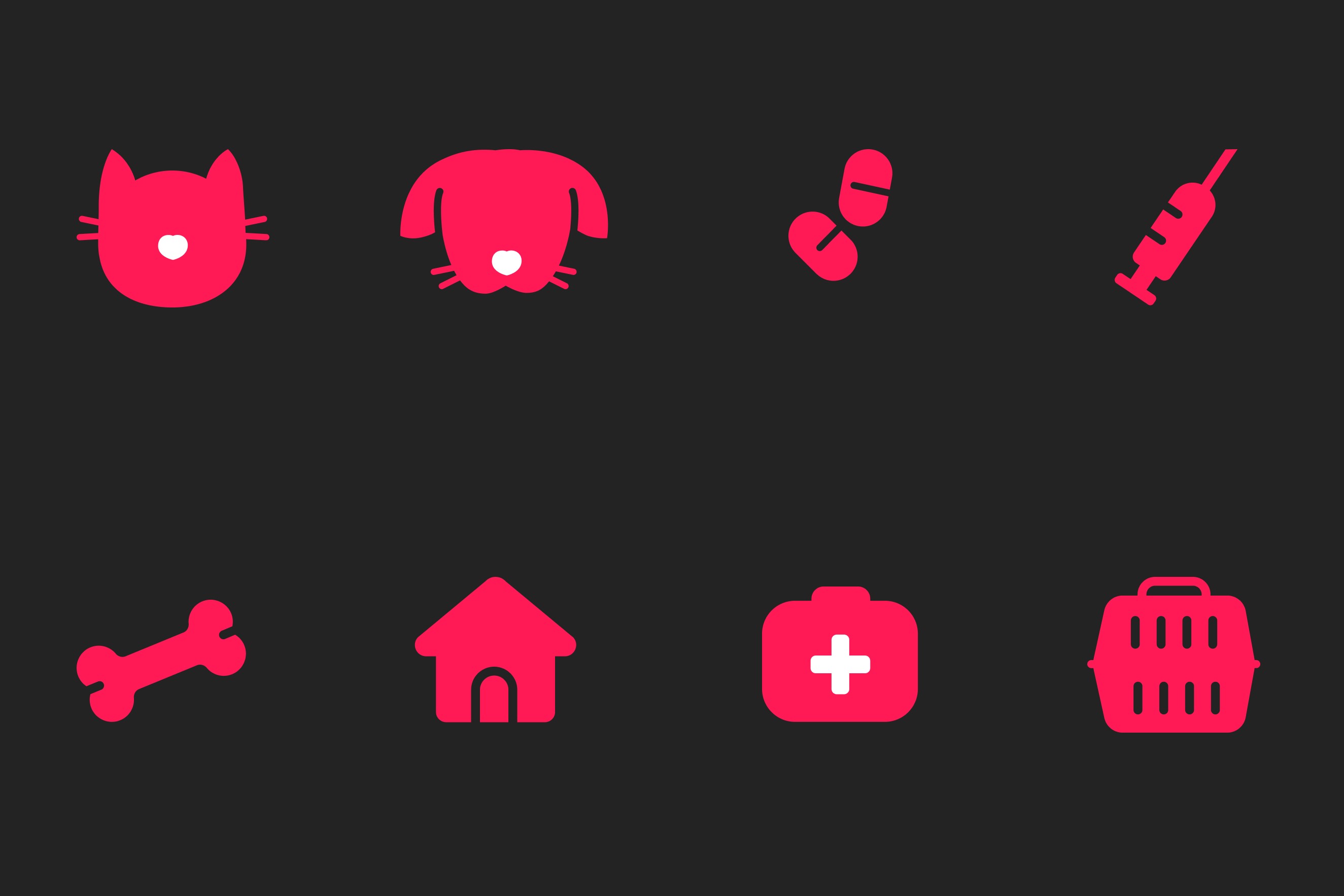 Dr. Treat pet healthcare branding by BMEG, featuring a clever logo where a pet’s nose is shaped like a heart, using custom rounded typography to convey a warm, compassionate, and digital-first clinic experience.