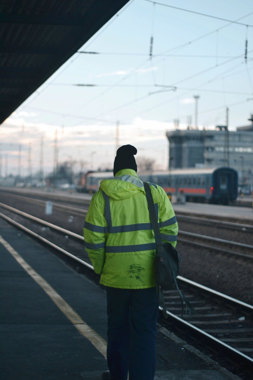 Employee in reflective workwear at work