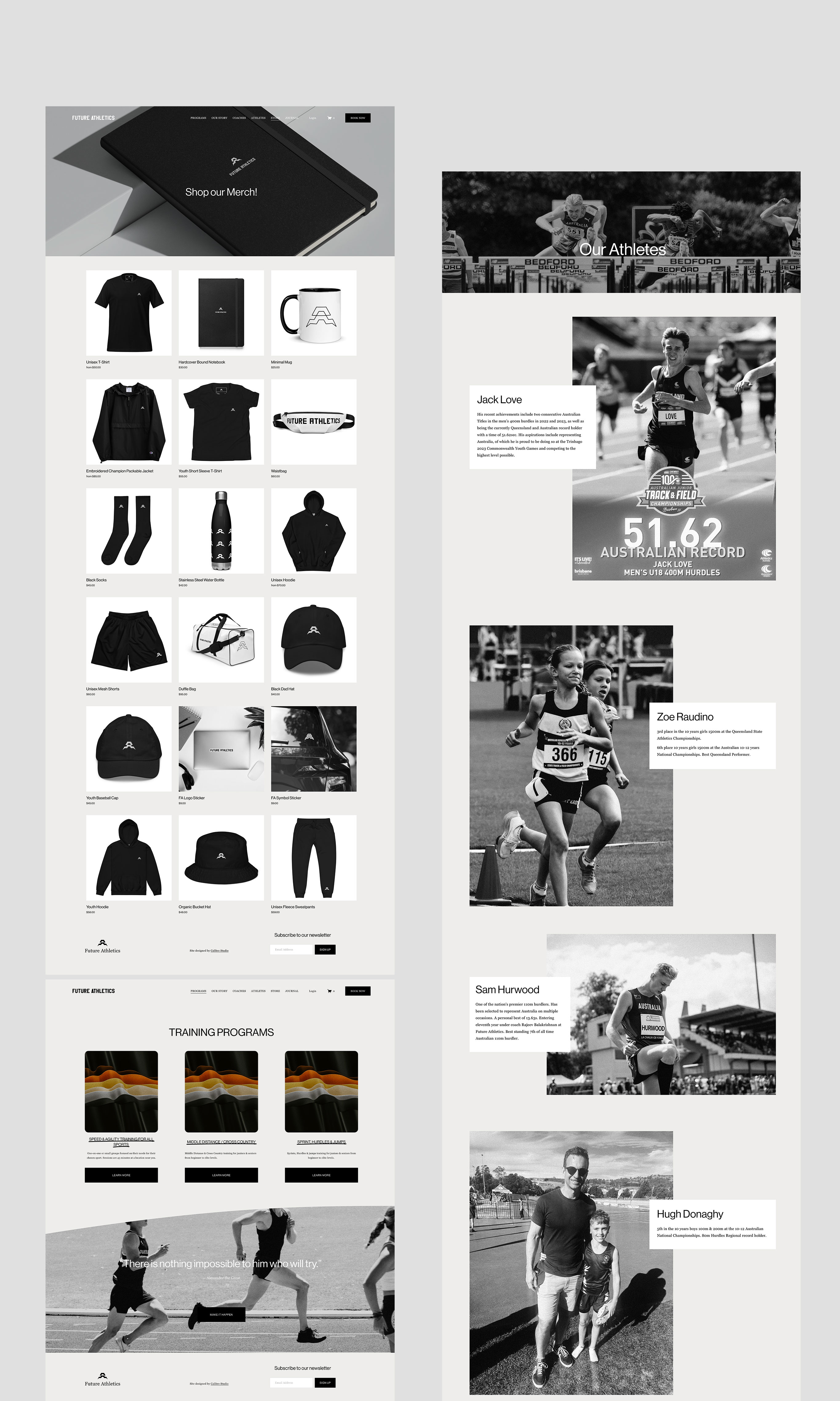 Marketing, strategy, web design and content for Future Athletics