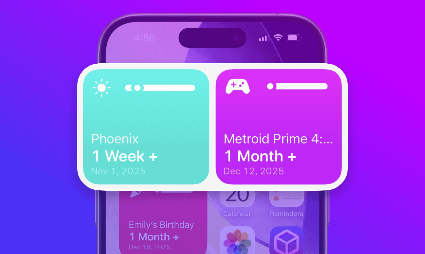 screenshots of countdown widgets