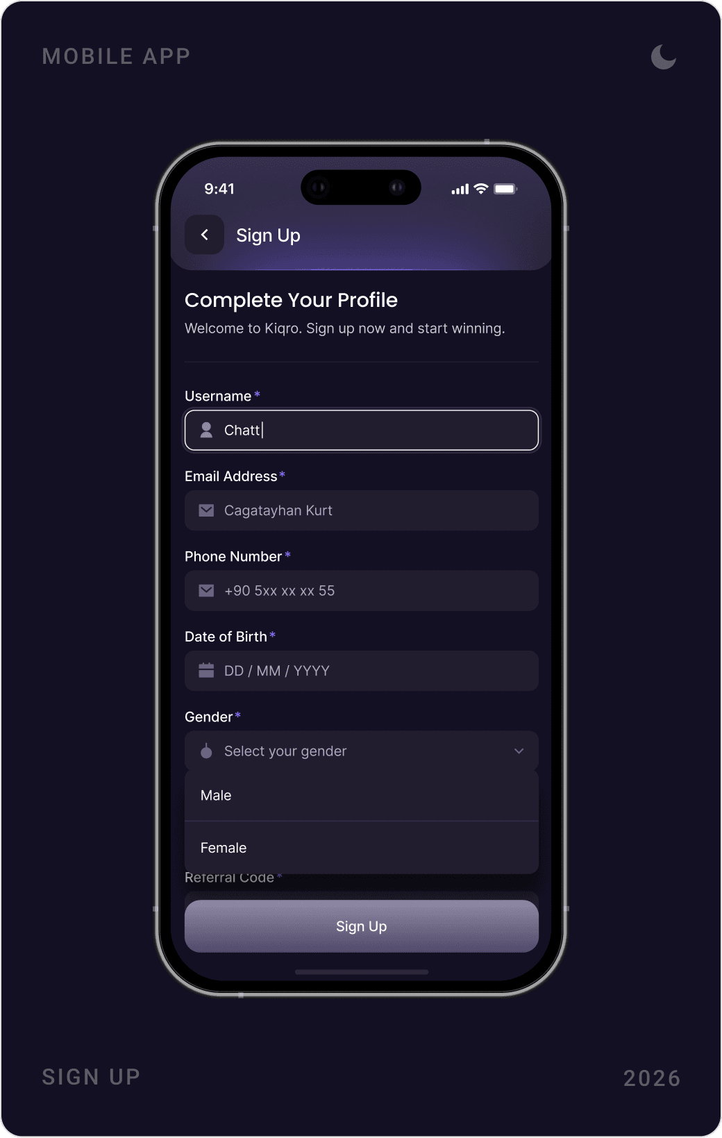 Structured User Profile Completion Interface Design