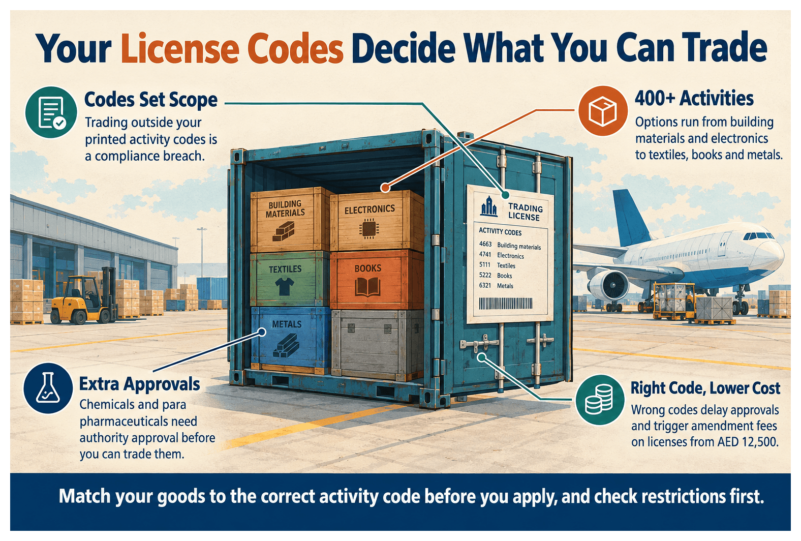 Infographic: What Business Activities Are Allowed Under a Dubai South Trading License