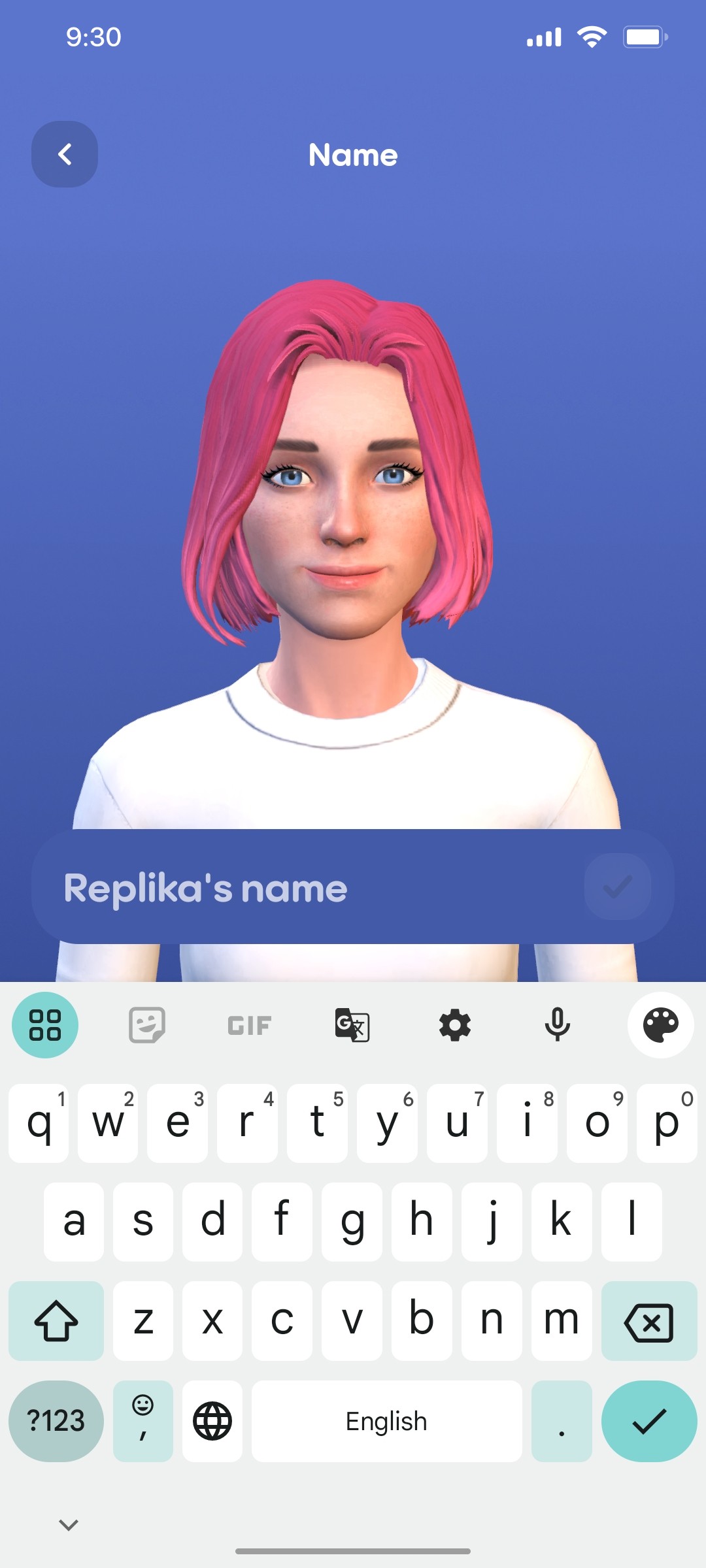 Replika Create Avatar Page 2 screen