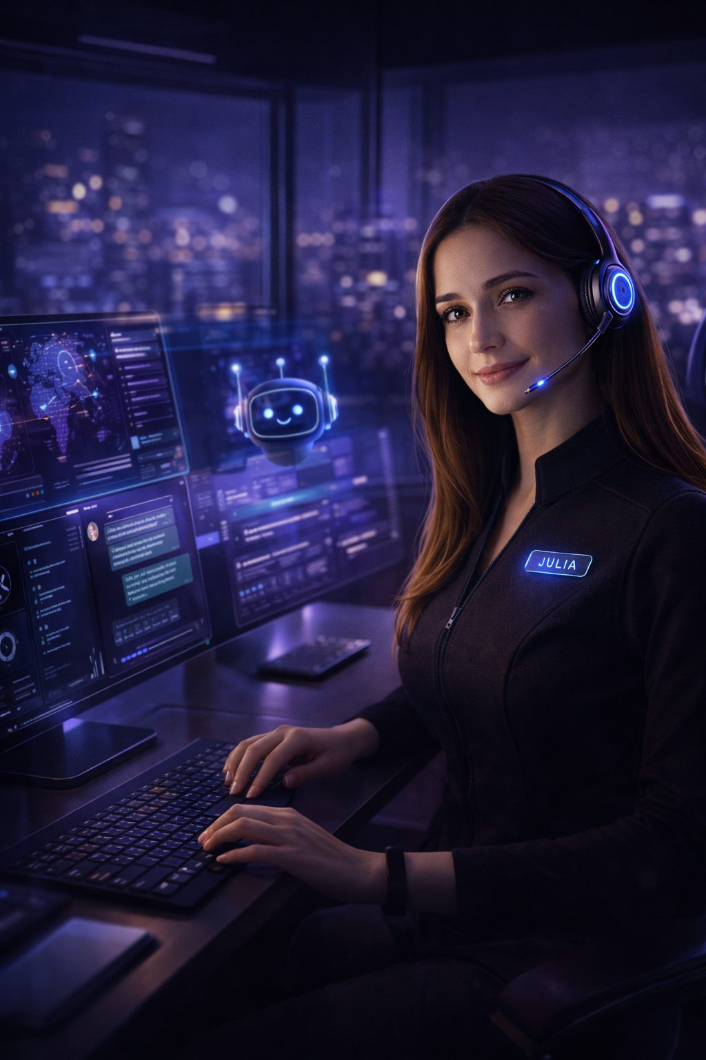 Sistema de automatizacion con IA procesando datos de clientes automaticamente