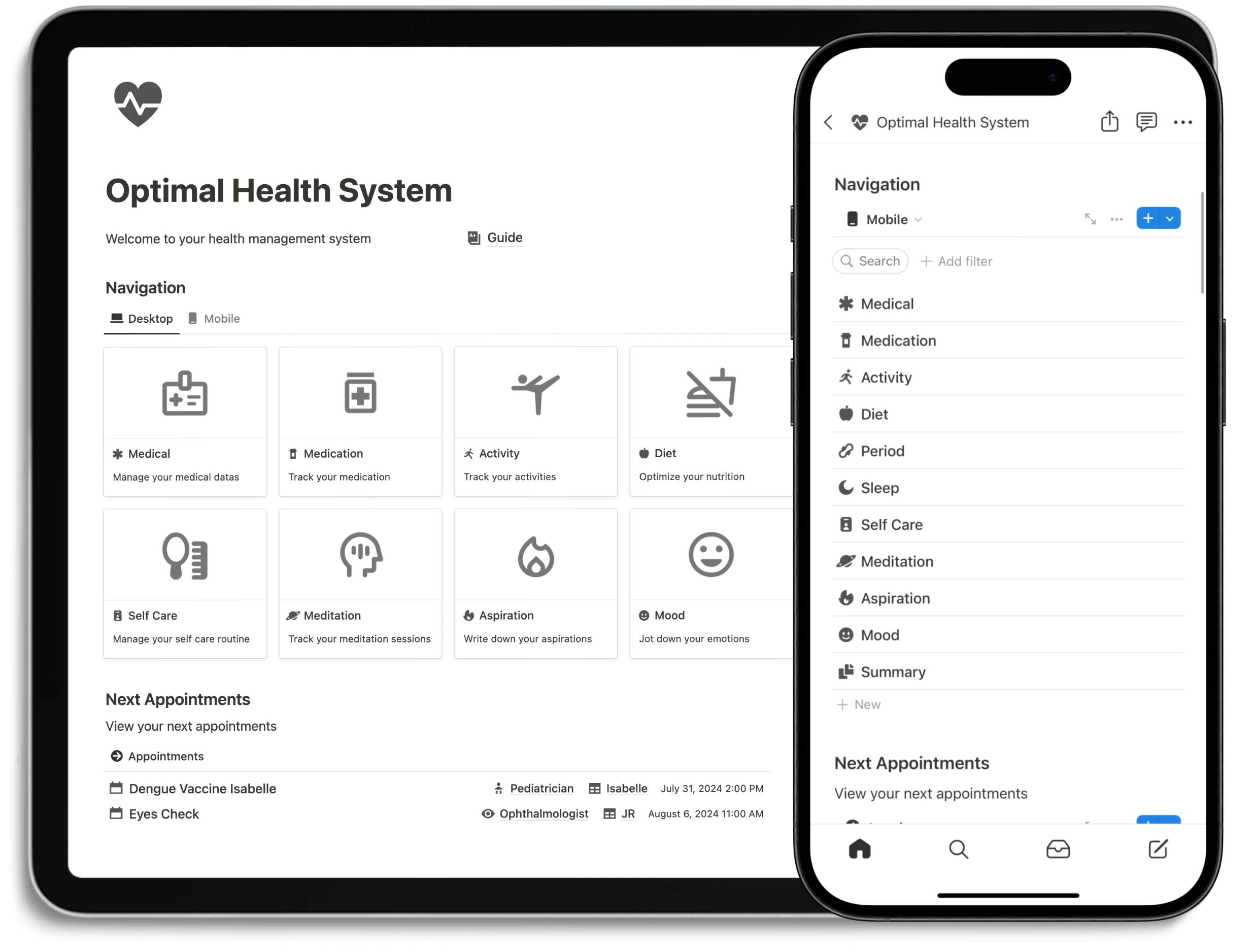 Notion Optimal Health System - Multi Device